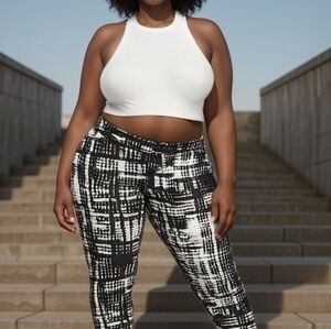 ELOQUII TEAL & MINT STRETCH PANTS SZ 20W 2X